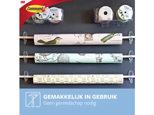 Bevestigingsstrip 17091Clr 2 Ovale Haken Medium draagvermogen 900 gram