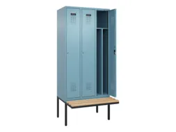 locker met bank,voor scheiding van kleding,HxBxD 2120x900x815mm,3vak