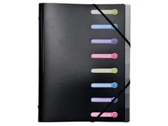 Voorordner Exacase zwart A4 8 vakken PP