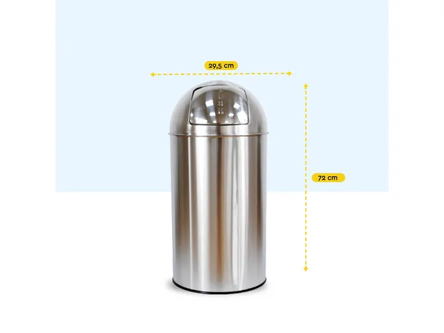 Afvalbak BRASQ Push Bin PB230+ 30 liter rvs