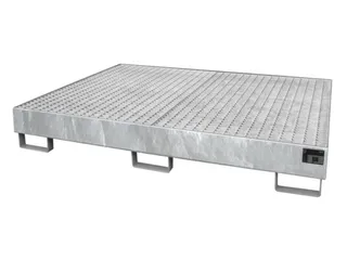 stellingopvangbak,opvangvol. 240l,HxBxD 250x1750x1300mm,m. rooster - 1