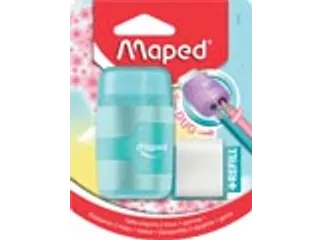 potloodslijper + gom Connect Soft Touch assorti pastelkleuren, op blis - 3