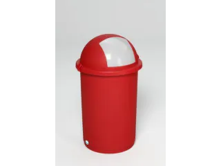 Afvalverzamelaar Kunststof 50 Liter HxØ 760x410mm Inworpklep Rood - 2