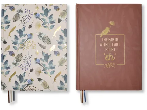 Notitieboek A5 Natural Beauty krimp van 2 stuks. Blanco, 120 pagina's