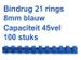 Bindrug Fellowes 8mm 21-rings A4 blauw 100stuks