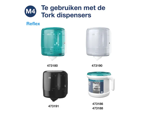 Tork 473391 Poetspapier M4 2-Laags Centerfeed Smartcore Blauw