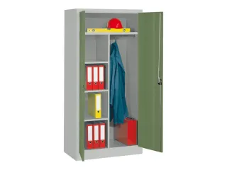 Dossier-/Kledingkast Hxbxd 1950x1000x500mm Ral7035 Front Ral6011 - 2