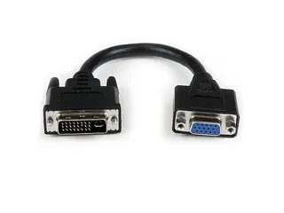 20cm DVI naar VGA Verloopkabel - DVI-I Mannetje naar VGA Vrouwtje - 1