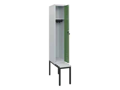 locker met bank,HxBxD 1950x300x815mm,1vak,vak B 300mm,draaigrendel