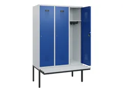 locker met bank,HxBxD 1950x1200x815mm,3vak,vak B 400mm,cilinderslot