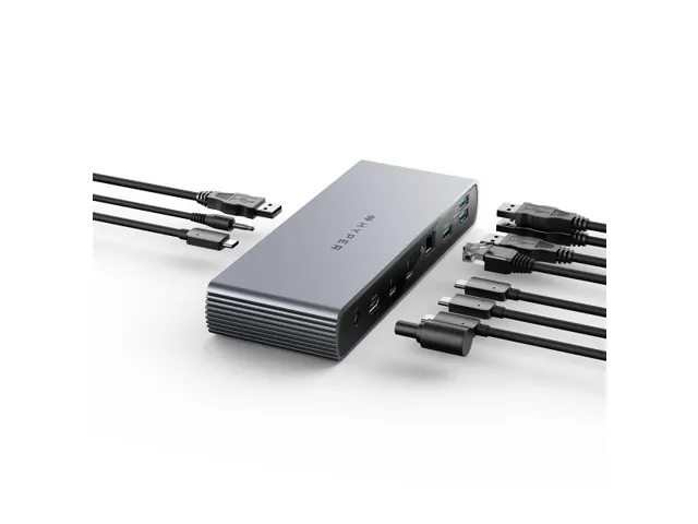Targus HDTB4D-EUZ, Thunderbolt 4, 96 W, 10,100,1000 Mbit/s, Grijs, SD,