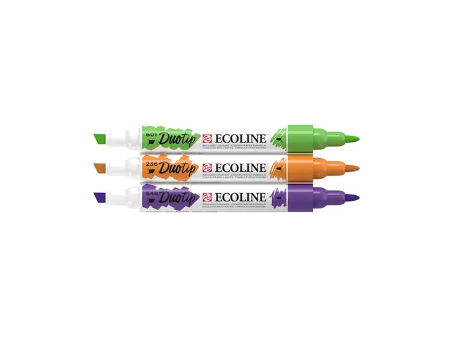 Stylo Duotip Talens Ecoline set Secondaire 3 couleurs