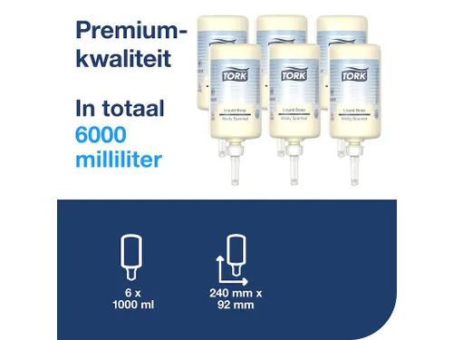 Handzeep Tork S1 vloeibaar mild geparfurmeerd parelwit 1000ml 420501