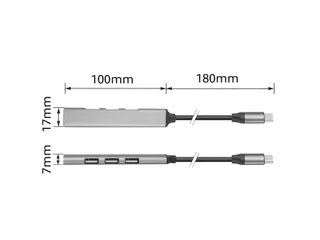 Hub ACT USB-C 3x USB-A 2.0 en 1x USB-A 3.0 - 13