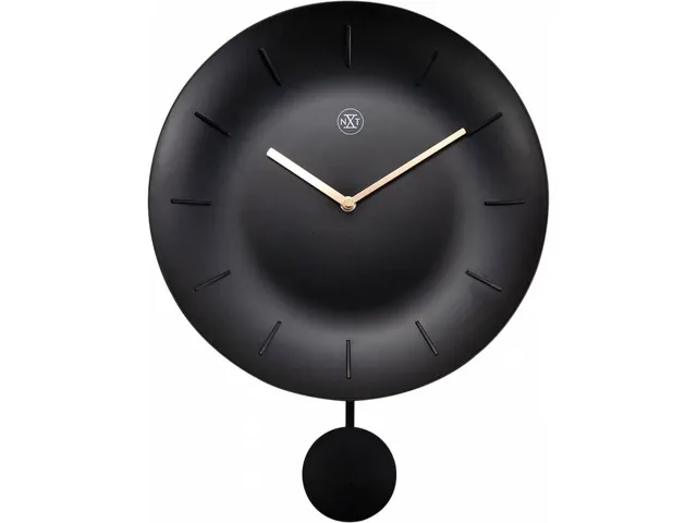 Wandklok nXt Bowl Ø 30cm zwart streepaanduiding