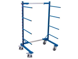 Draagarmwagen 400kg Enkelzijdig 2 Staanders 8 Liggers Ral5010 - 1