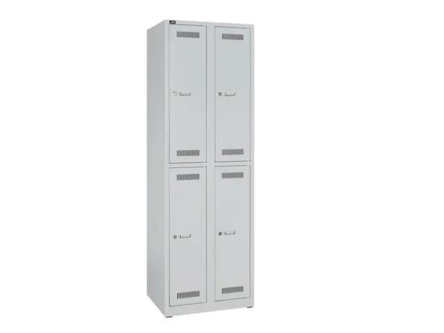 Dubbeldekse garderobekast,HxBxD 1850x600x500mm,2x2vak.,vak B 300mm