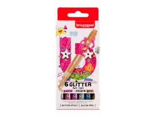 Viltstiften Bruynzeel Kids glitter 6 kleuren - 1