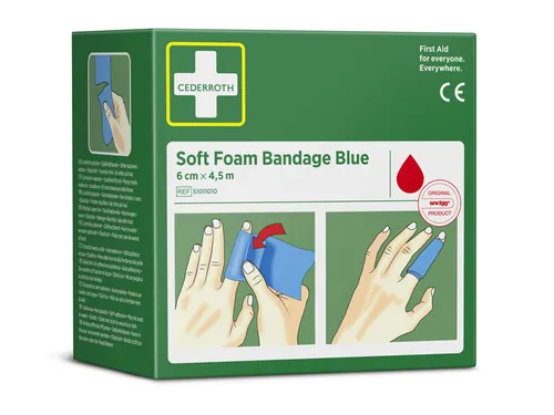 Bandage Cederroth Soft Foam blauw 6cmx4.5m