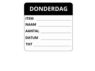 LabelLORD PL Dagetiket Donderdag 50x50mm Zwart Flushlabel 250 stuks - 1