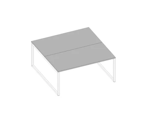 benchtafel,HxBxD 730x1600x1600mm,blad grijs,sledeframe wit