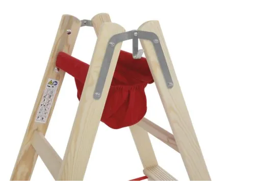trapladder,beide zijden,2x7,treden,balk L 2,08m,hout