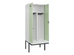 PBM-locker met bank,HxBxD 2120x800x815mm,2vak,vak B 400mm,draaigrendel