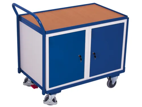 Tafel- En Kastwagen 250kg Laadvl. Lxb 1000x600mm 2 Kasten Ral 5010