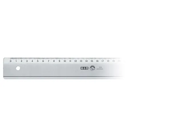 règle Möbius & Ruppert 40cm plastique gris fumé