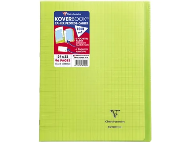 Schrift Koverbook A4+ 48 vel Seyès, kaft in PP assorti transparant