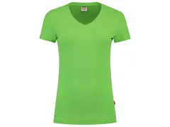 Tricorp 101008 T-shirt dames V-hals fitted limoengroen maat L