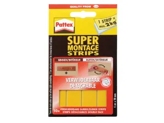 Supermontagestrip Pattex 2kg verwijderbaar 10 stuks - 1