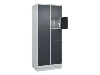 lockerkast,HxBxD 1950x800x500mm,2x5vakken,vak B 400mm,cil.-slot,sokkel - 1