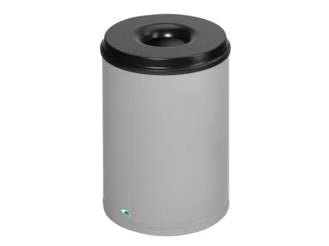 prullenmand zelfblussend 50 liter HxØ 520x375mm kop zwart zilver