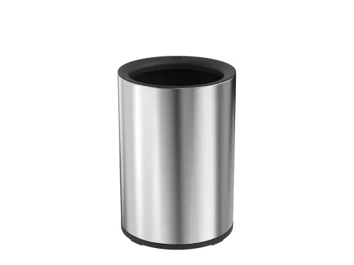 Afvalbak Classic Round Open Top Bin 10 liter Mat RVS