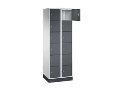lockerkast,RAL 7035/RAL 7021,HxBxD 1950x620x500mm,2x6vakken,cil.-slot