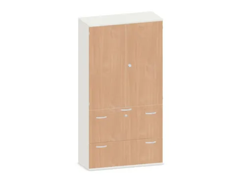kantoorkast,HxBxD 1920x1000x430mm,decor romp wit,decor front beuken
