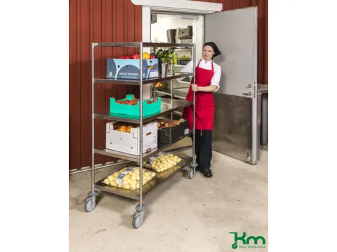 RVS etagewagen,draagverm. 200kg,4etage(s),laadvl. LxB 1050x575mm