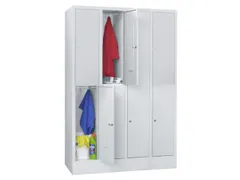 lockerkast,RAL 7035,HxBxD 1850x1200x500mm,4x2vakken,vak B 300mm