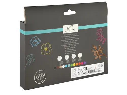 Krijt en raammarkers Nassau set à 12 kleuren
