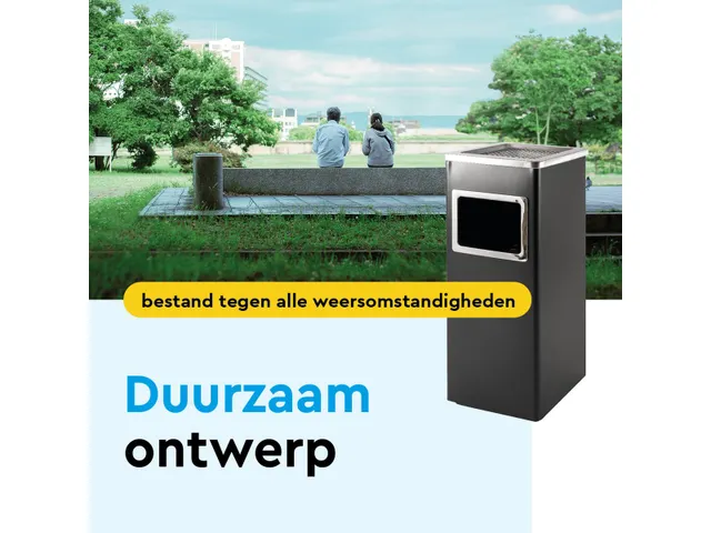 BRASQ Asbak met Afvalbak AT600 Zwart 16 Liter