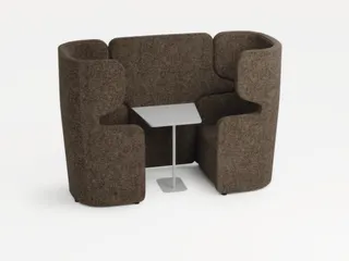 Zitgroep 2Fauteuils Tafel Geluidabsorberend Bruingrijs 1320x2200x860mm - 1