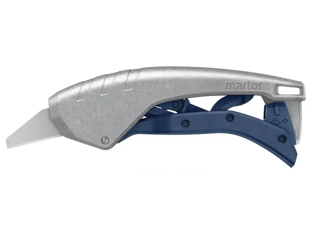 Veiligheidsmes Martor Secunorm 610 XDR trapezium 32mm met holster zilv