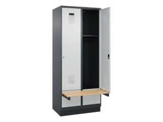 locker met bank,HxBxD 1950x800x815mm,2vak,vak B 400mm,cilinderslot - 1