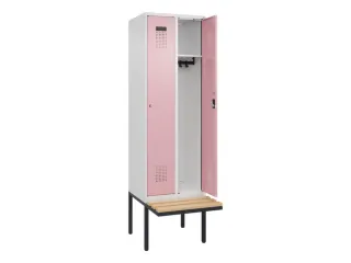 locker met bank,HxBxD 2120x600x815mm,2vak,vak B 300mm,cilinderslot - 1