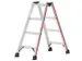 escabeau industriel,double face,2x4marches,Hauteur 0,42m,lisse L 1,03m