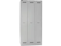garderobekast,HxBxD 1850x900x500mm,3vak,cil.-slot,romp lichtgrijs