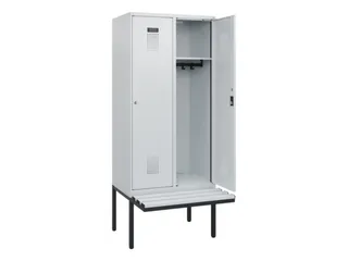 locker met bank,HxBxD 1950x800x815mm,2vak,vak B 400mm,cilinderslot - 1