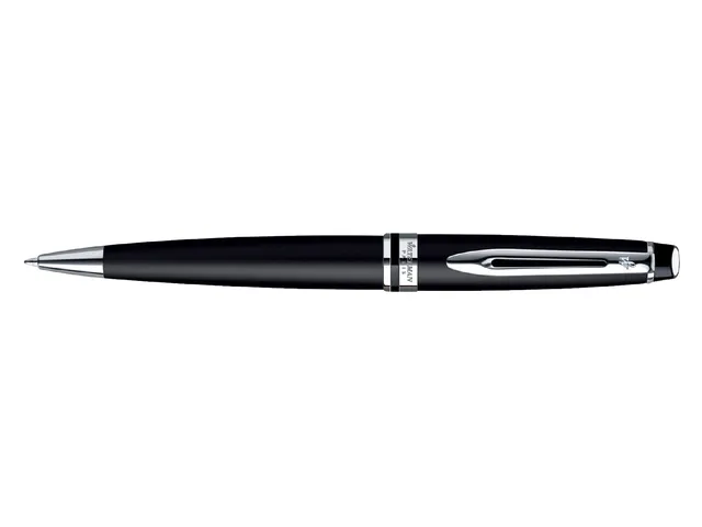Balpen Waterman Expert Black lacquer CT Medium Blauwe inkt