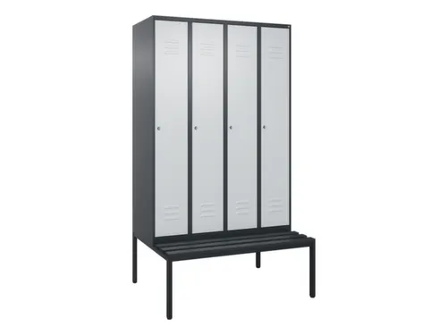 locker met bank,HxBxD 2120x1200x815mm,4vak,vak B 300mm,cil.-slot